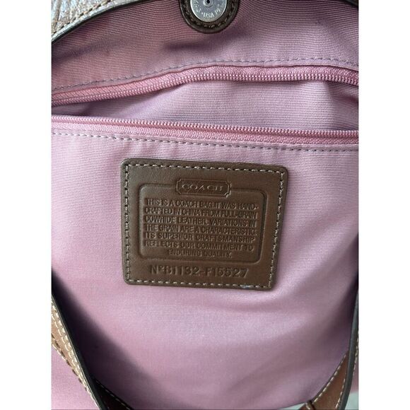 COACH LEATHER SOHO LYNNE WHITE /BARK LEATHER HOBO HANDBAG - Picture 4 of 5